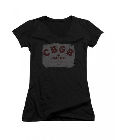 Cbgb Junior's V-Neck Shirt | CRUMBLED LOGO Junior's Tee $8.80 Shirts