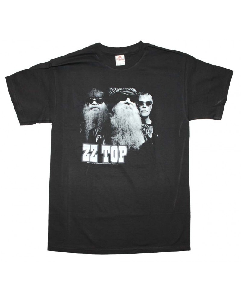 ZZ Top T Shirt | ZZ Top Black Photo T-Shirt $7.59 Shirts