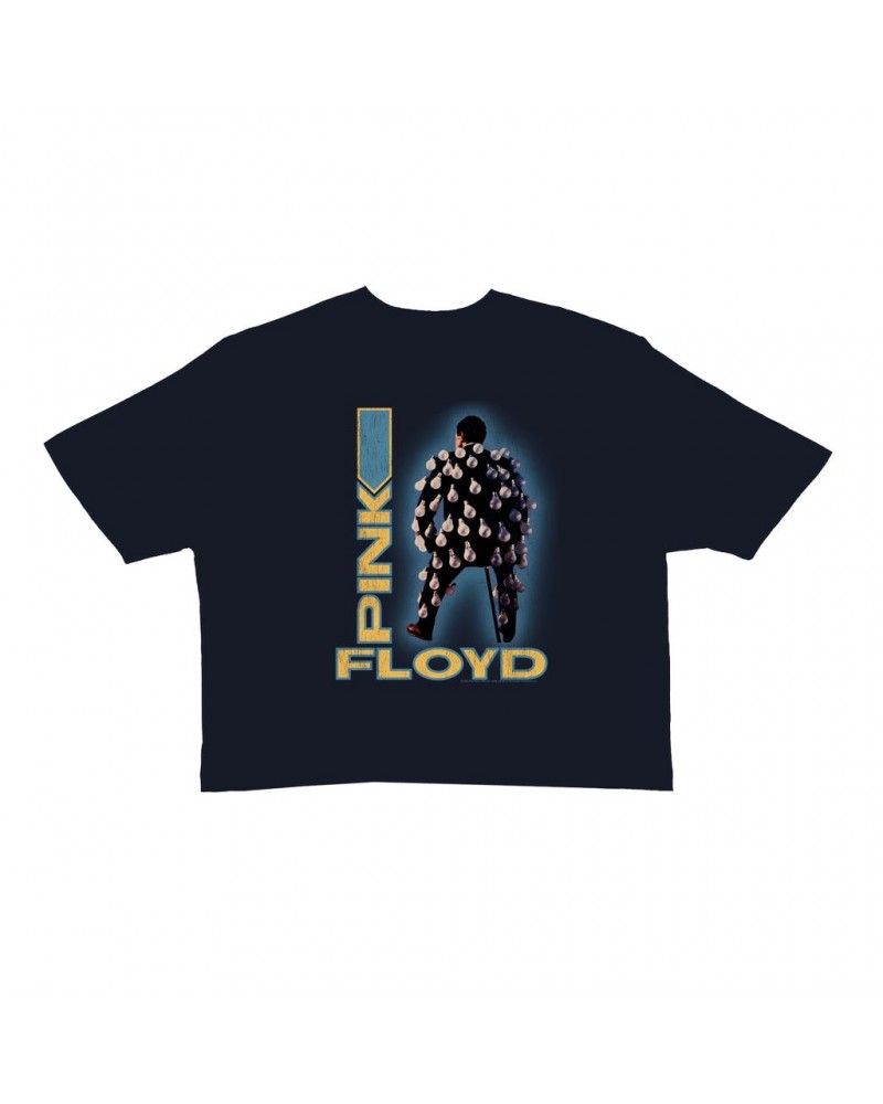 Pink Floyd Ladies' Crop Tee | Delicate Sound Of Thunder Mr. Light Design Distressed Crop T-shirt $8.89 Shirts