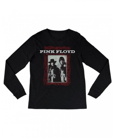 Pink Floyd Heather Long Sleeve Shirt | Point Me To The Sky Framed Album Art Distressed Shirt $12.28 Shirts