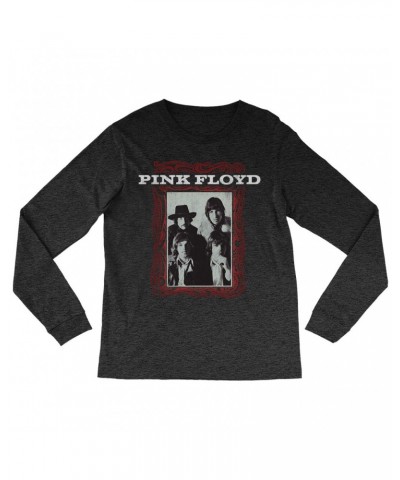 Pink Floyd Heather Long Sleeve Shirt | Point Me To The Sky Framed Album Art Distressed Shirt $12.28 Shirts