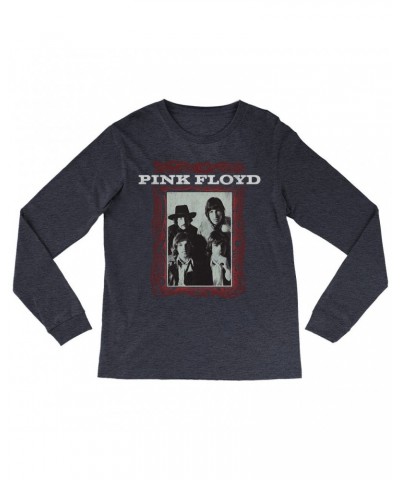 Pink Floyd Heather Long Sleeve Shirt | Point Me To The Sky Framed Album Art Distressed Shirt $12.28 Shirts