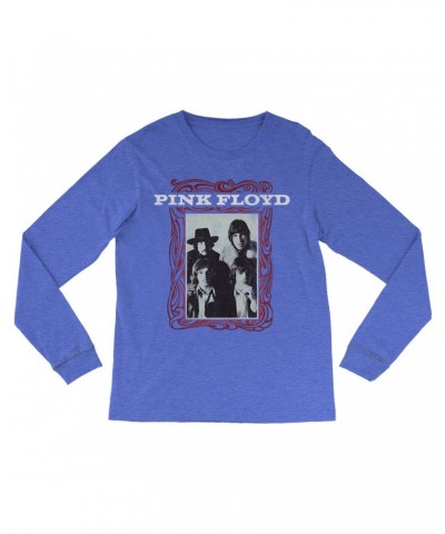 Pink Floyd Heather Long Sleeve Shirt | Point Me To The Sky Framed Album Art Distressed Shirt $12.28 Shirts