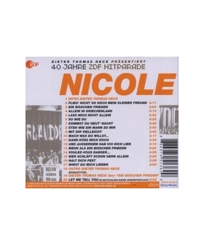 Nicole DAS BESTE AUS 40 JAHREN HITPARADE CD $9.50 CD