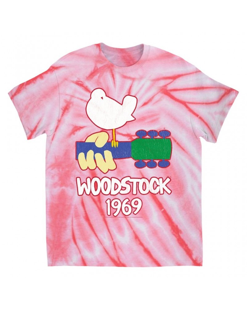 Woodstock T-Shirt | 1969 Music Festival Outline Tie Dye Shirt $13.48 Shirts