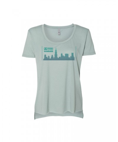 Phish Women’s Chicago 2011 Audiophile Tee on Stonewash Green $8.82 Shirts