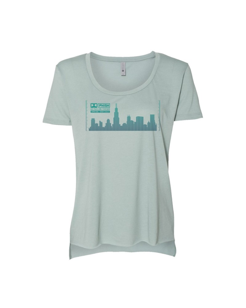 Phish Women’s Chicago 2011 Audiophile Tee on Stonewash Green $8.82 Shirts