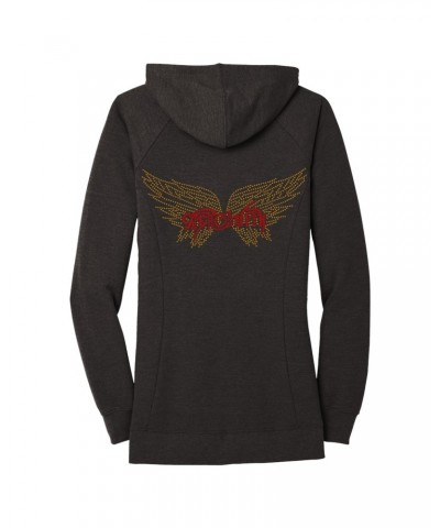 Aerosmith Bling Ladies Gold Wings Zip Hoodie $28.68 Sweatshirts