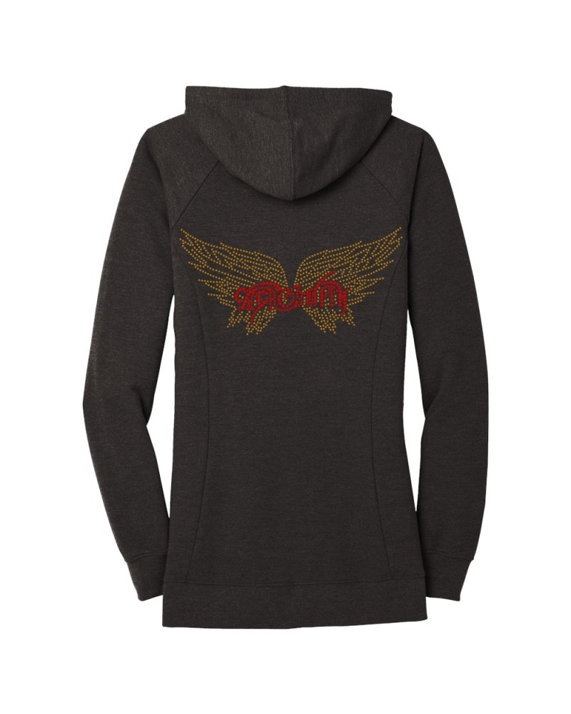 Aerosmith Bling Ladies Gold Wings Zip Hoodie $28.68 Sweatshirts