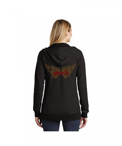 Aerosmith Bling Ladies Gold Wings Zip Hoodie $28.68 Sweatshirts