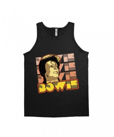 David Bowie Unisex Tank Top | Ziggy Stardust Close Up Retro Shirt $10.73 Shirts