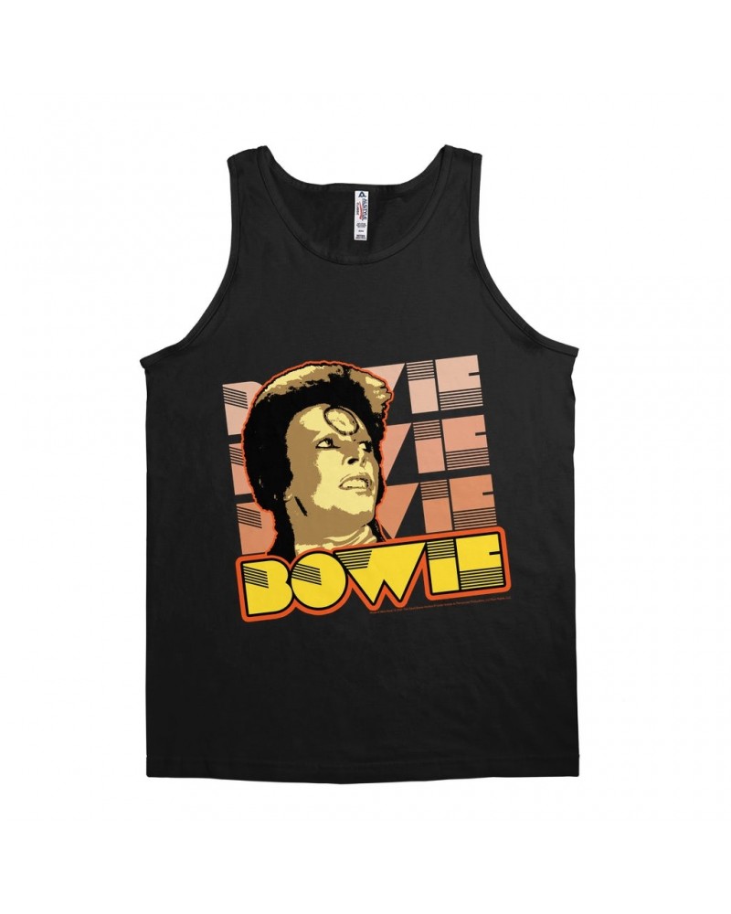 David Bowie Unisex Tank Top | Ziggy Stardust Close Up Retro Shirt $10.73 Shirts