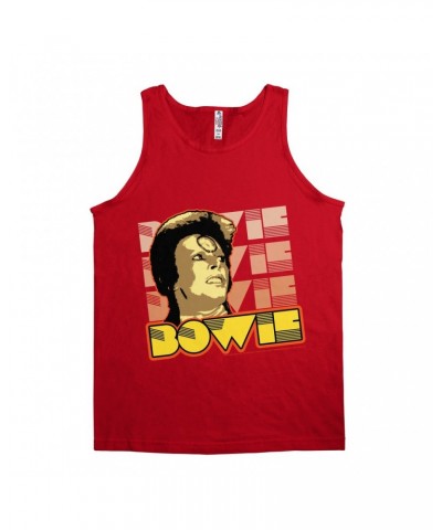 David Bowie Unisex Tank Top | Ziggy Stardust Close Up Retro Shirt $10.73 Shirts