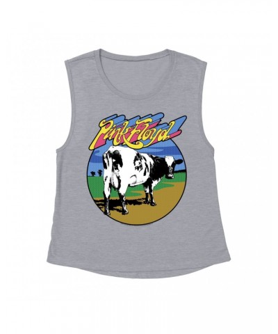 Pink Floyd Ladies' Muscle Tank Top | POP Art Atom Heart Mother Design Shirt $13.51 Shirts