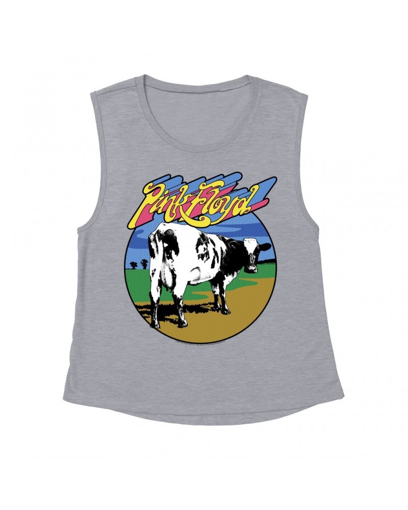 Pink Floyd Ladies' Muscle Tank Top | POP Art Atom Heart Mother Design Shirt $13.51 Shirts