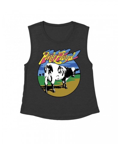 Pink Floyd Ladies' Muscle Tank Top | POP Art Atom Heart Mother Design Shirt $13.51 Shirts