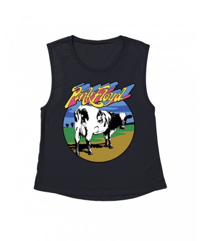 Pink Floyd Ladies' Muscle Tank Top | POP Art Atom Heart Mother Design Shirt $13.51 Shirts