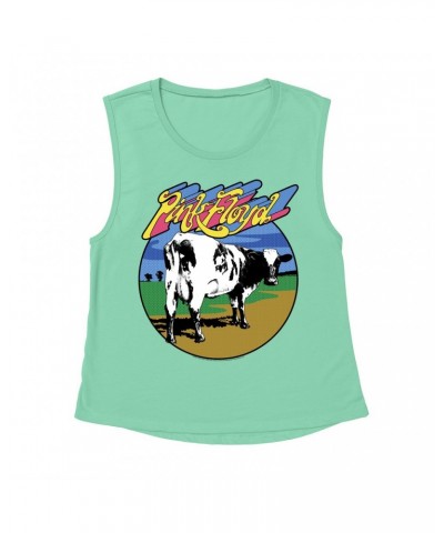 Pink Floyd Ladies' Muscle Tank Top | POP Art Atom Heart Mother Design Shirt $13.51 Shirts