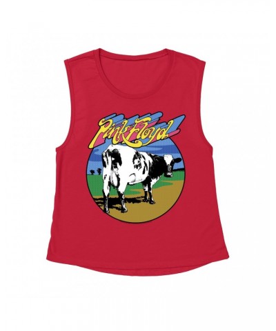 Pink Floyd Ladies' Muscle Tank Top | POP Art Atom Heart Mother Design Shirt $13.51 Shirts