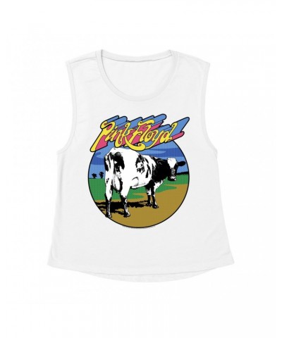 Pink Floyd Ladies' Muscle Tank Top | POP Art Atom Heart Mother Design Shirt $13.51 Shirts