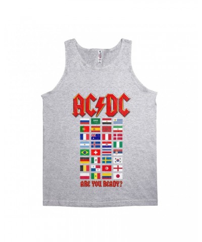 AC/DC Unisex Tank Top | Are You Ready Tour Destination Flags Shirt $10.23 Shirts