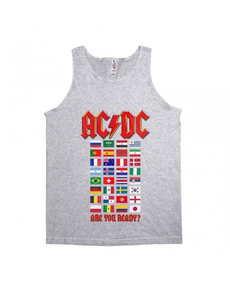 AC/DC Unisex Tank Top | Are You Ready Tour Destination Flags Shirt $10.23 Shirts