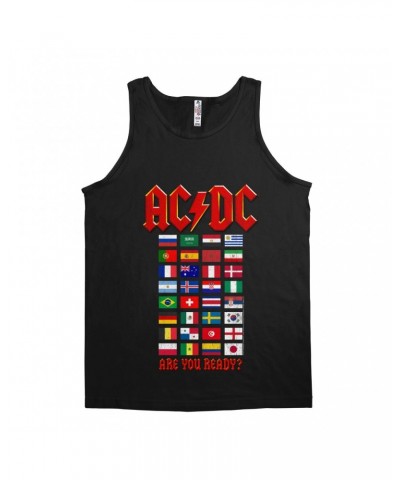 AC/DC Unisex Tank Top | Are You Ready Tour Destination Flags Shirt $10.23 Shirts