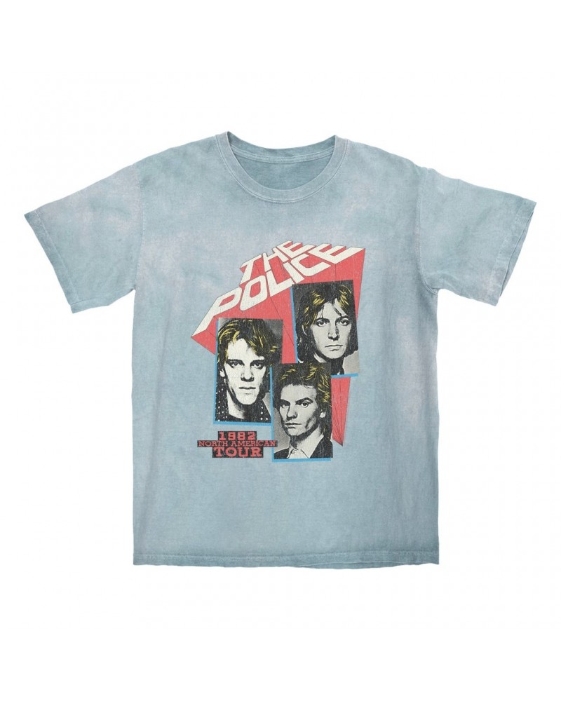 The Police T-shirt | 1982 North American Tour Distressed Color Blast Shirt $14.68 Shirts