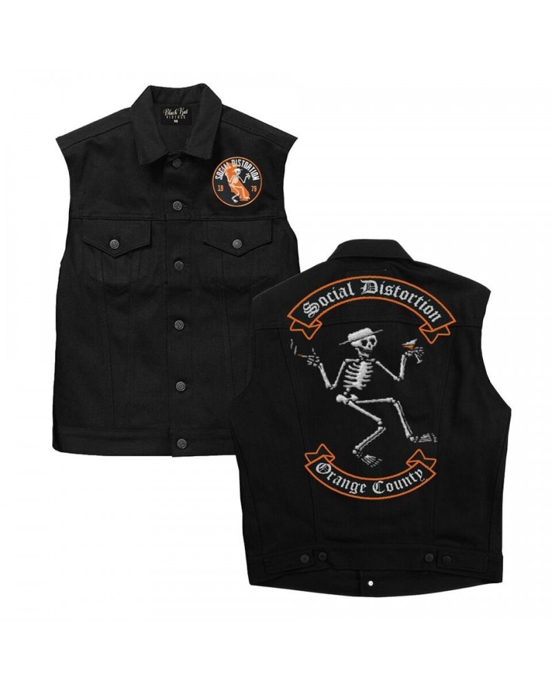 Social Distortion OC Denim Vest (Black Denim) $35.28 Outerwear