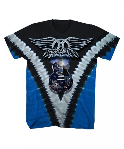 Aerosmith T-Shirt | Guitar Logo V Tie Dye Shirt $11.58 Shirts