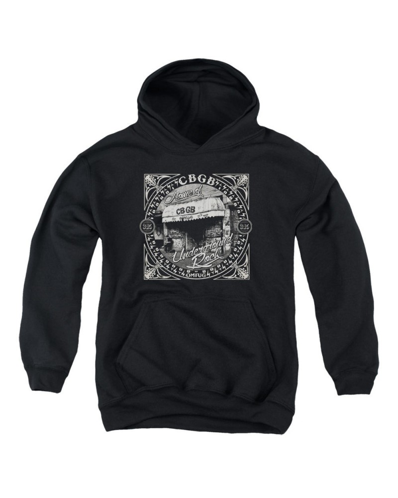 Cbgb Youth Hoodie | FRONT DOOR Pull-Over Sweatshirt $13.12 Sweatshirts