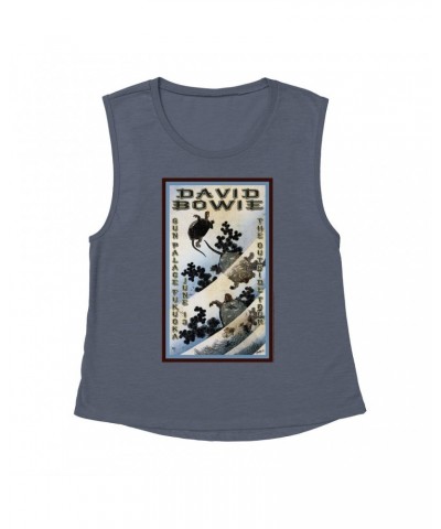 David Bowie Ladies' Muscle Tank Top | The Outside Tour Japan Concert Poster Shirt $14.50 Shirts