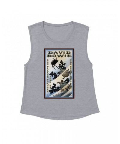 David Bowie Ladies' Muscle Tank Top | The Outside Tour Japan Concert Poster Shirt $14.50 Shirts