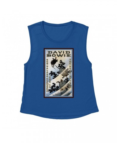 David Bowie Ladies' Muscle Tank Top | The Outside Tour Japan Concert Poster Shirt $14.50 Shirts