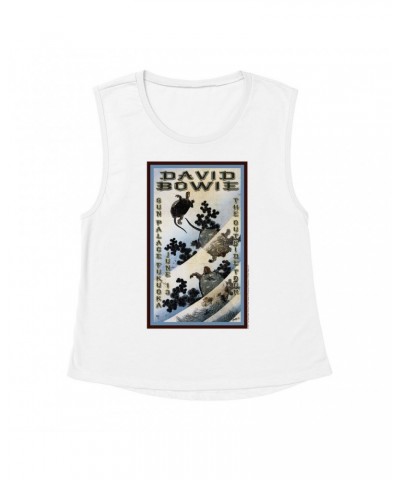 David Bowie Ladies' Muscle Tank Top | The Outside Tour Japan Concert Poster Shirt $14.50 Shirts