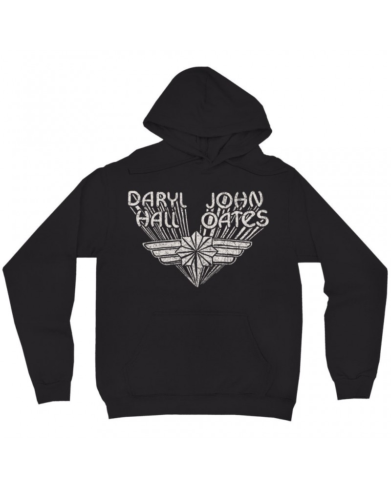 Daryl Hall & John Oates Hoodie | White Wings Logo Distressed Hoodie $15.98 Sweatshirts