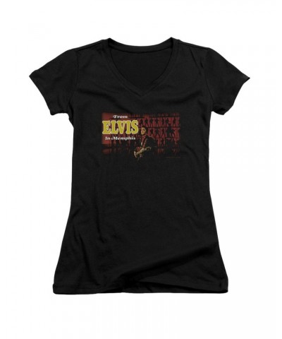 Elvis Presley Junior's V-Neck Shirt | FROM ELVIS IN MEMPHIS Junior's Tee $7.74 Shirts