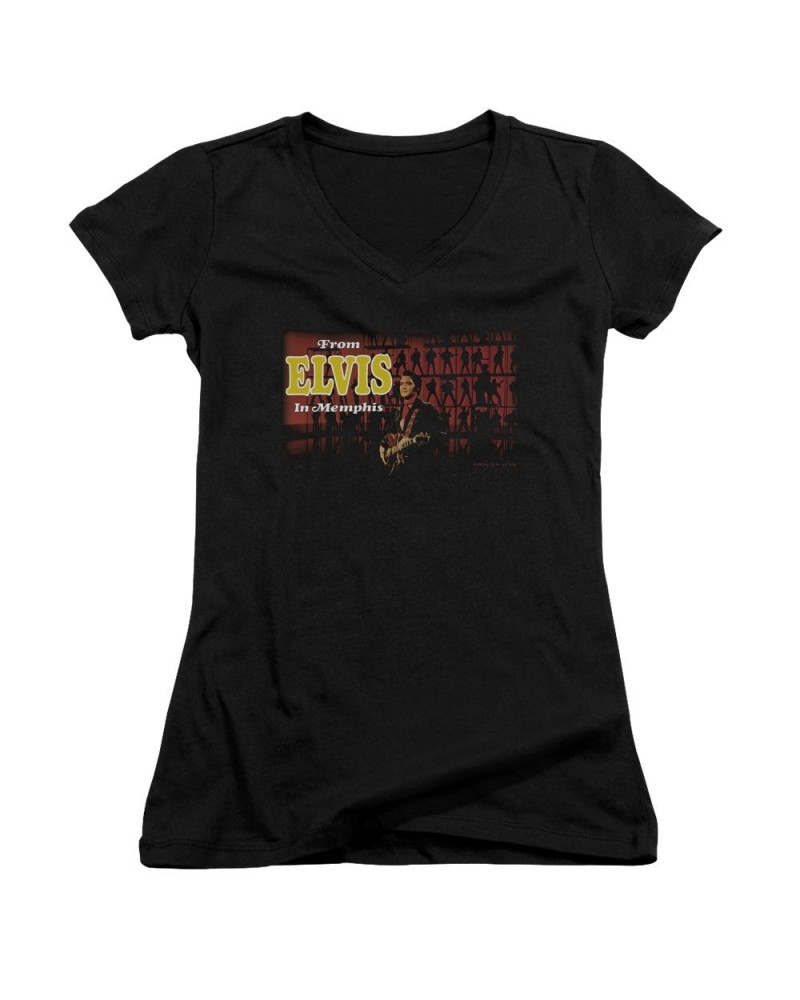 Elvis Presley Junior's V-Neck Shirt | FROM ELVIS IN MEMPHIS Junior's Tee $7.74 Shirts