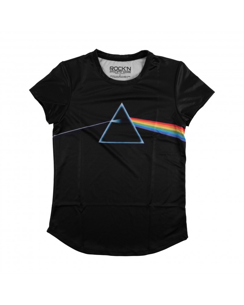 Pink Floyd The Dark Side of the Moon Classic Logo Black Ladies Athletic T-Shirt $1.50 Shirts