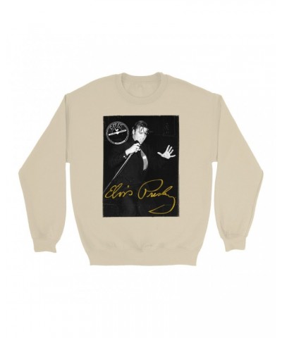 Elvis Presley Sweatshirt | Portrait Live Sweatshirt $16.43 Sweatshirts