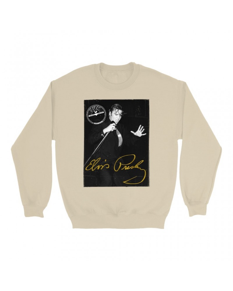 Elvis Presley Sweatshirt | Portrait Live Sweatshirt $16.43 Sweatshirts