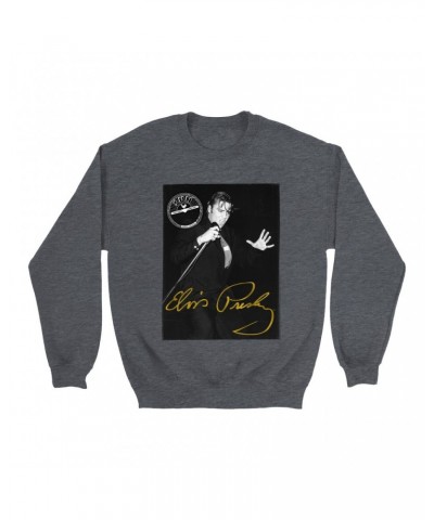 Elvis Presley Sweatshirt | Portrait Live Sweatshirt $16.43 Sweatshirts