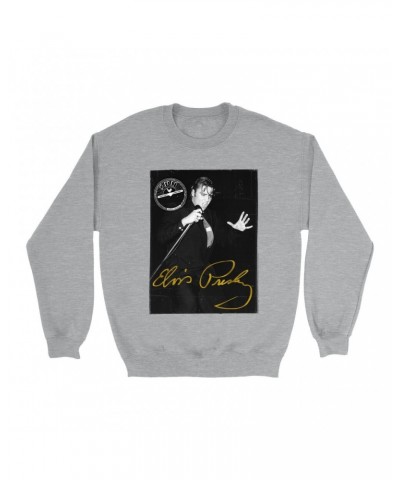 Elvis Presley Sweatshirt | Portrait Live Sweatshirt $16.43 Sweatshirts