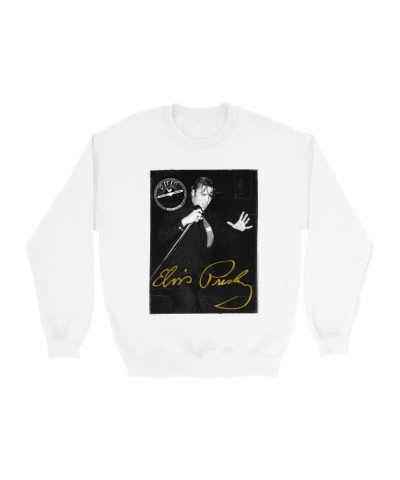 Elvis Presley Sweatshirt | Portrait Live Sweatshirt $16.43 Sweatshirts