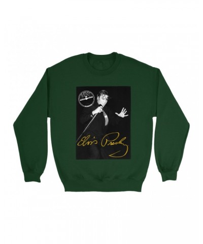 Elvis Presley Sweatshirt | Portrait Live Sweatshirt $16.43 Sweatshirts