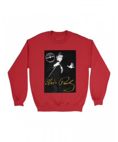 Elvis Presley Sweatshirt | Portrait Live Sweatshirt $16.43 Sweatshirts