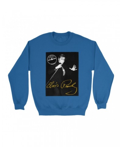 Elvis Presley Sweatshirt | Portrait Live Sweatshirt $16.43 Sweatshirts