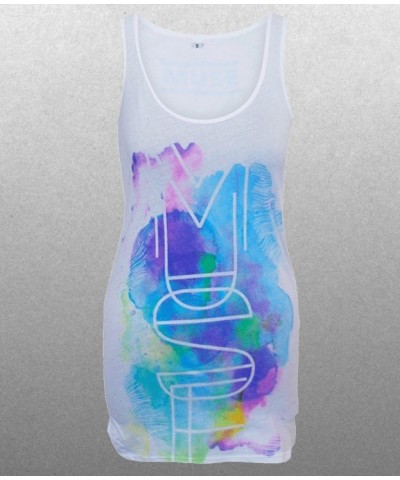 Muse Watercolor White Womens Tank $13.32 Shirts