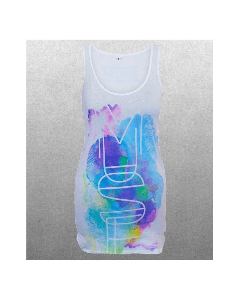 Muse Watercolor White Womens Tank $13.32 Shirts