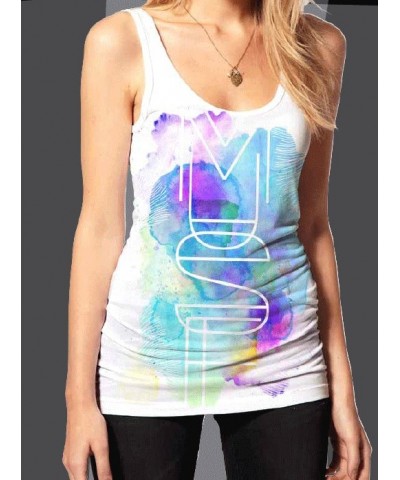 Muse Watercolor White Womens Tank $13.32 Shirts